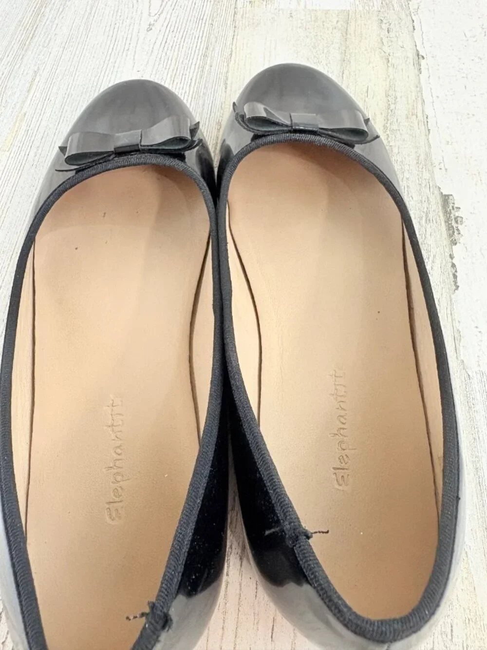 Elephantito Black Patent Ballet Flats Shoes Girls Sz 34 3
